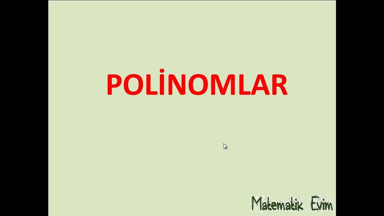 Polinomlar - 1